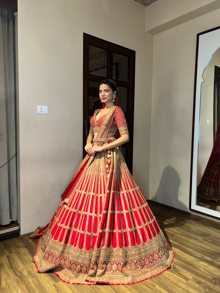 Eternal Elegance: Red Color Bridal Lehenga