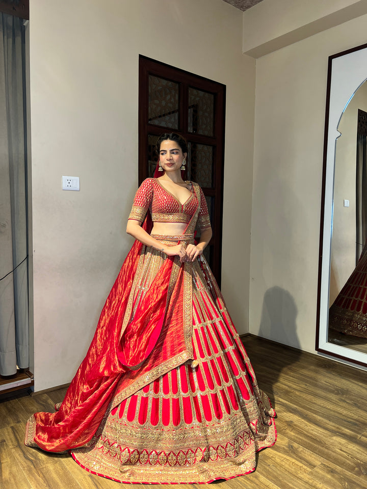 Eternal Elegance: Red Color Bridal Lehenga