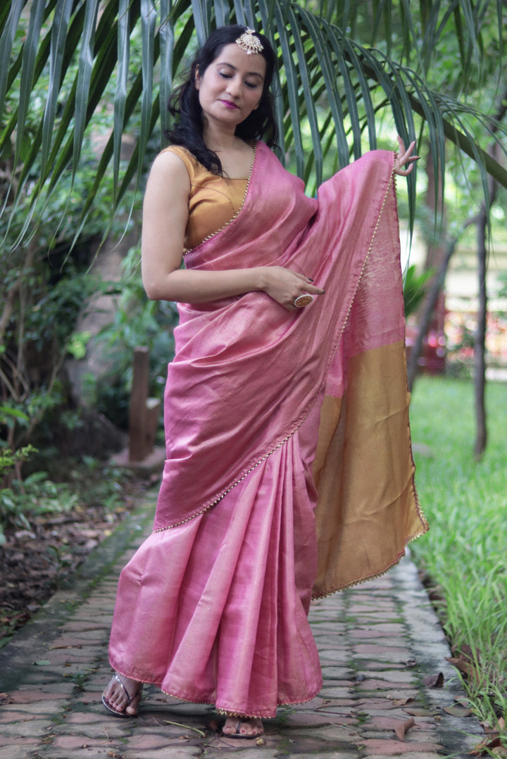 Zari Linen Gotta Lace Saree The Queen's Tiara (SAREE)