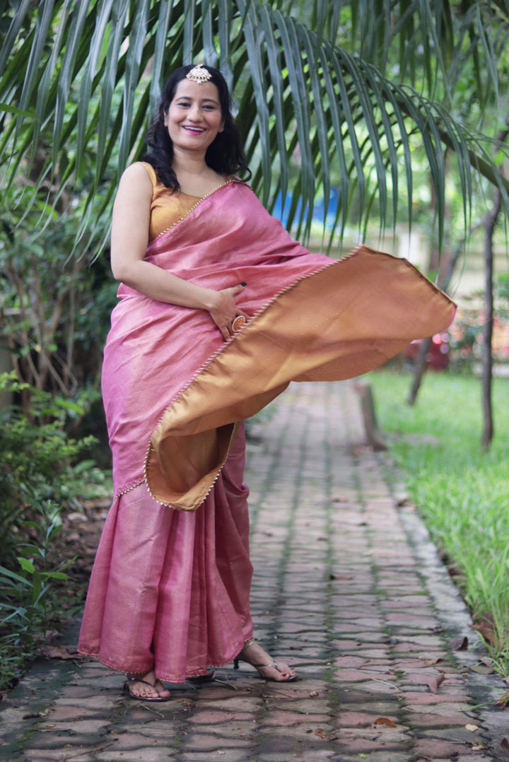 Zari Linen Gotta Lace Saree The Queen's Tiara (SAREE)