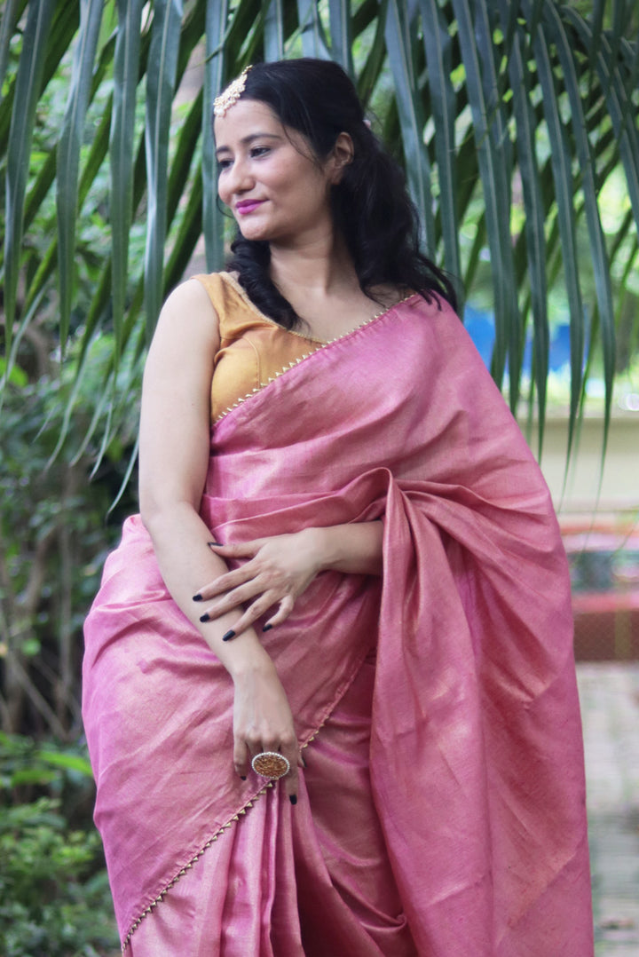 Zari Linen Gotta Lace Saree The Queen's Tiara (SAREE)