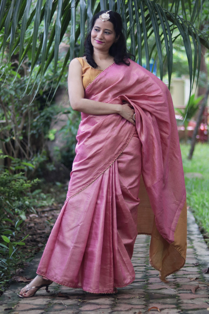 Zari Linen Gotta Lace Saree The Queen's Tiara (SAREE)