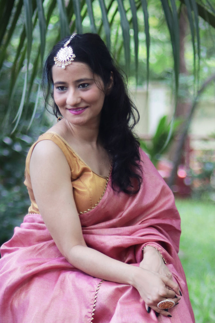 Zari Linen Gotta Lace Saree The Queen's Tiara (SAREE)