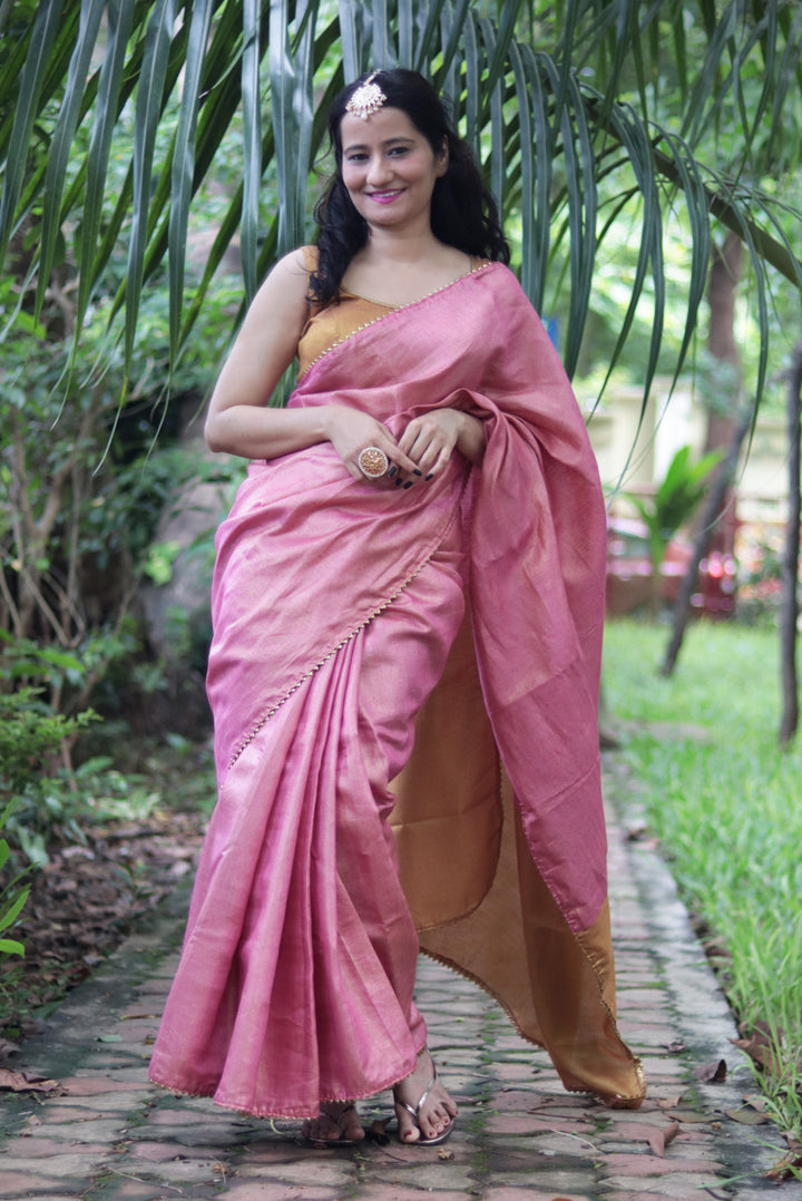 Zari Linen Gotta Lace Saree The Queen's Tiara (SAREE)