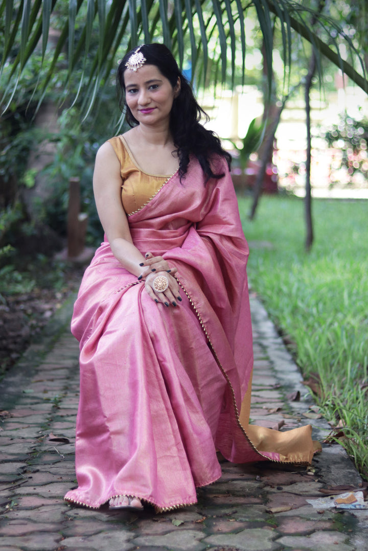 Zari Linen Gotta Lace Saree The Queen's Tiara (SAREE)