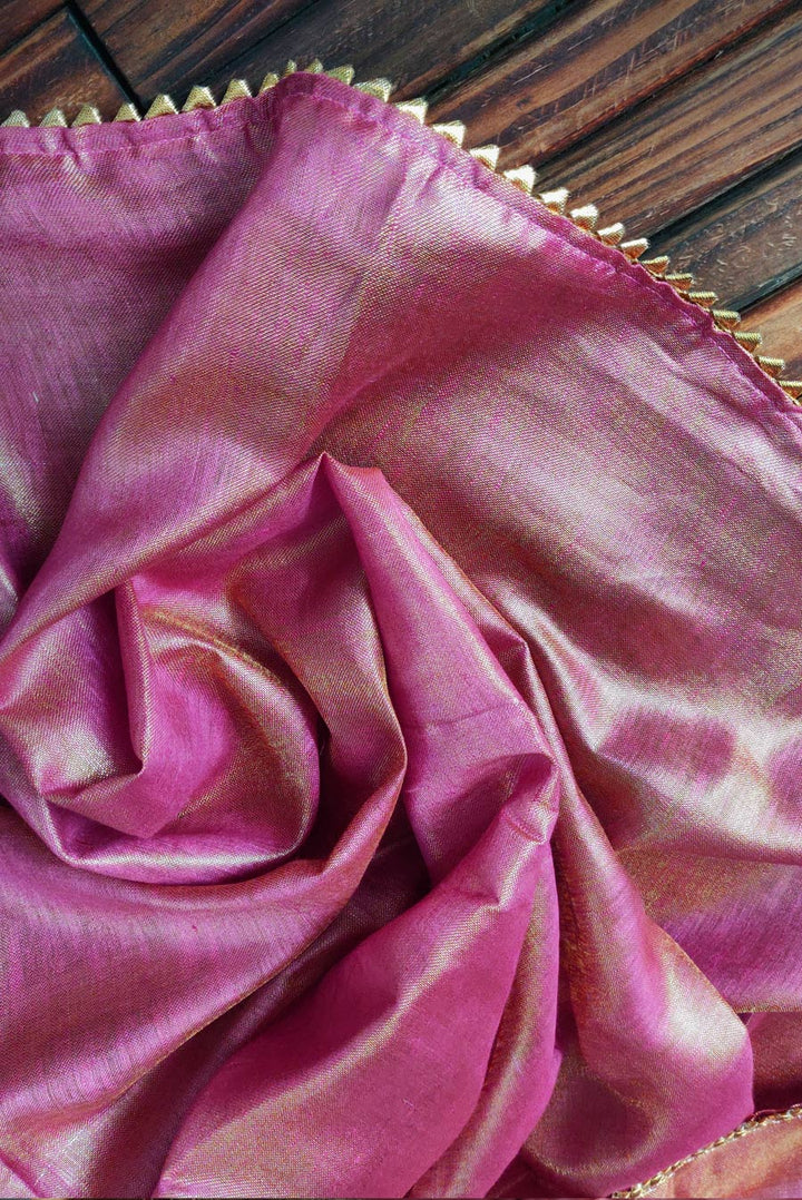 Zari Linen Gotta Lace Saree The Queen's Tiara (SAREE)
