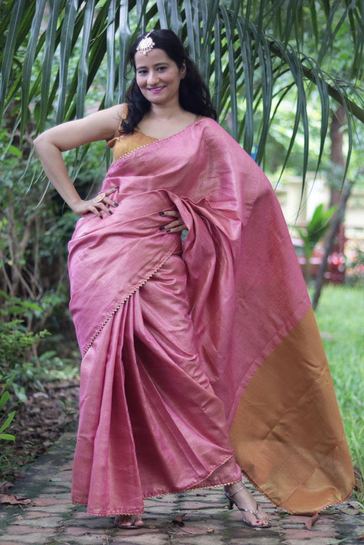 Zari Linen Gotta Lace Saree The Queen's Tiara (SAREE)