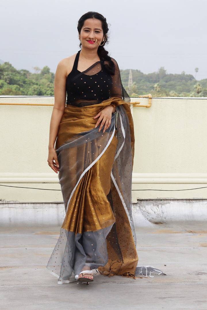 Muslin Silk Sequin Saree Taara Mandal (SAREE)