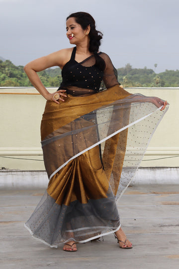 Muslin Silk Sequin Saree Taara Mandal (SAREE)