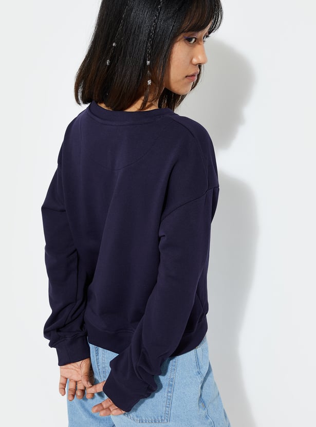 Women Relaxed Fit Embroidered Sweatshirt