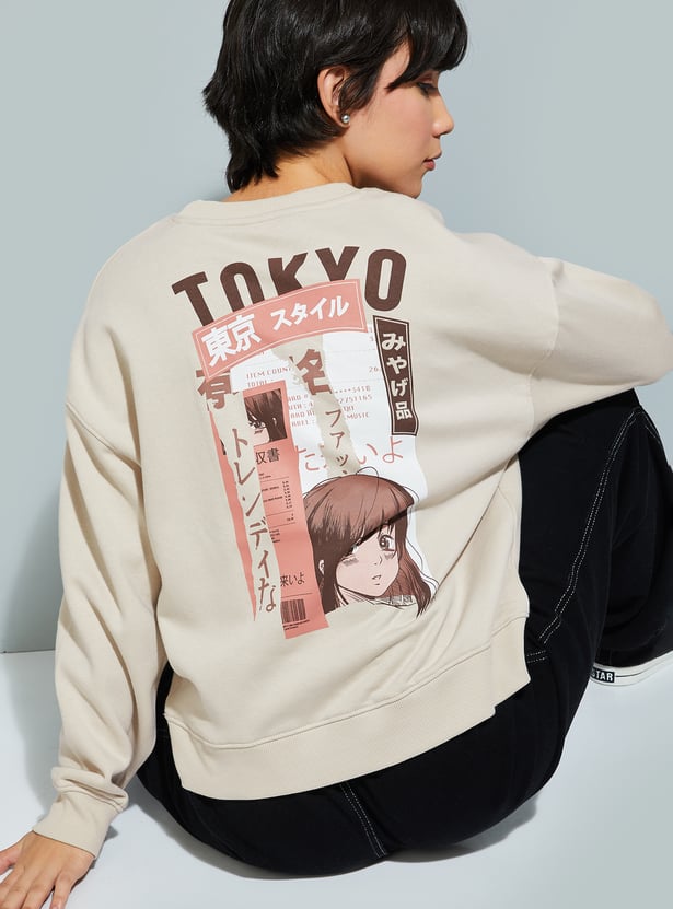 Oversized Back Printed Sweatshirt