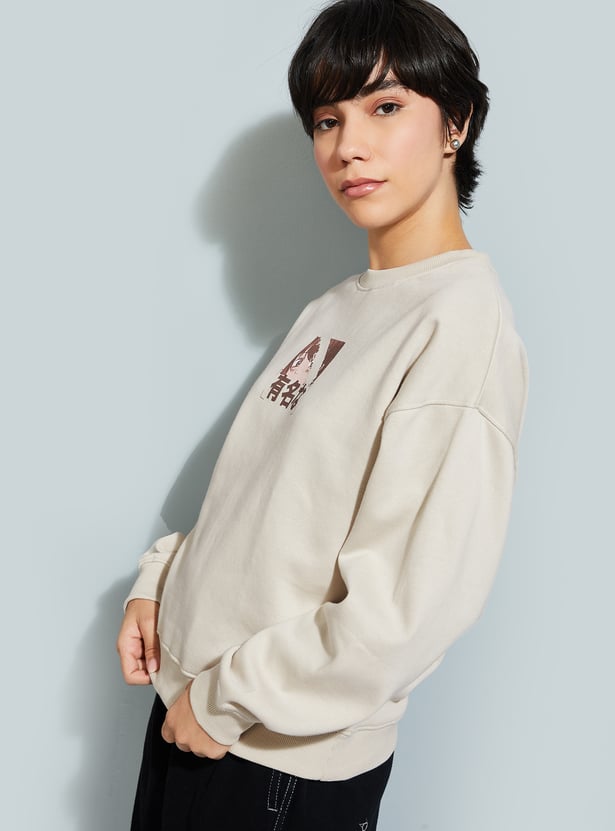 Oversized Back Printed Sweatshirt