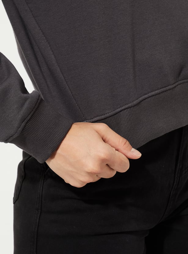 Women Solid Relaxed Fit Sweatshirt