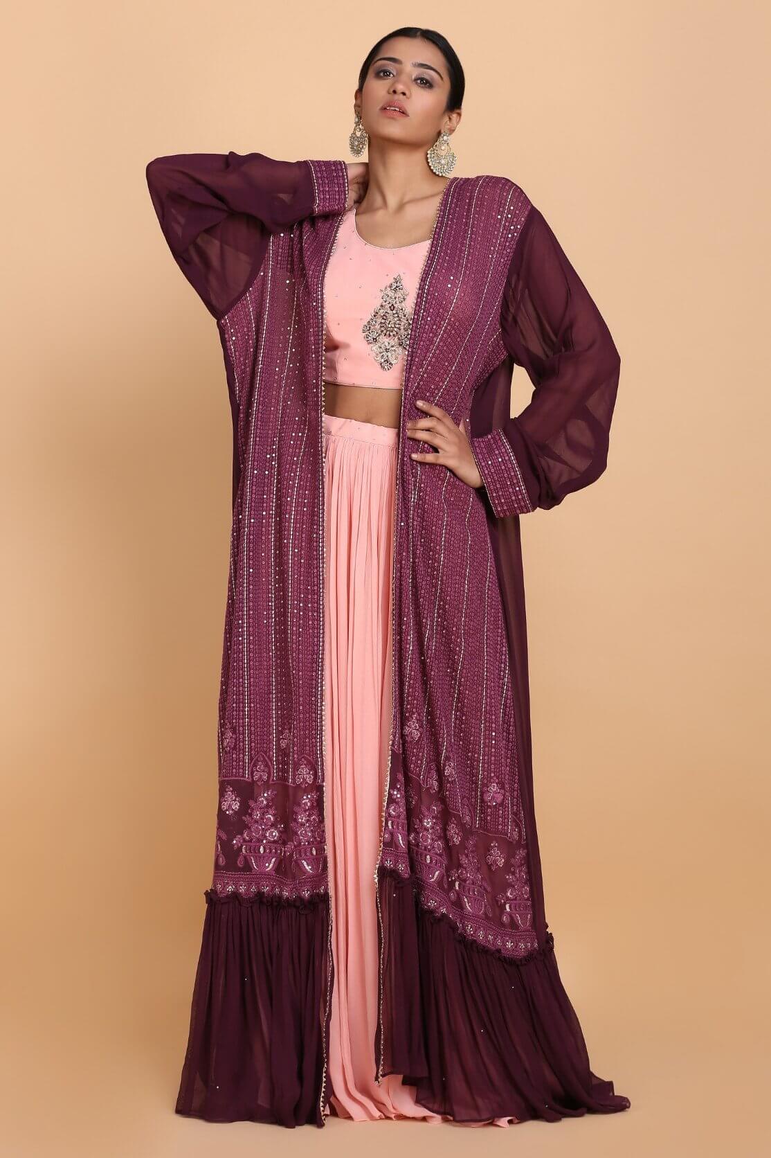 Beautiful Flamingo Pink Lehenga with Long Jacket