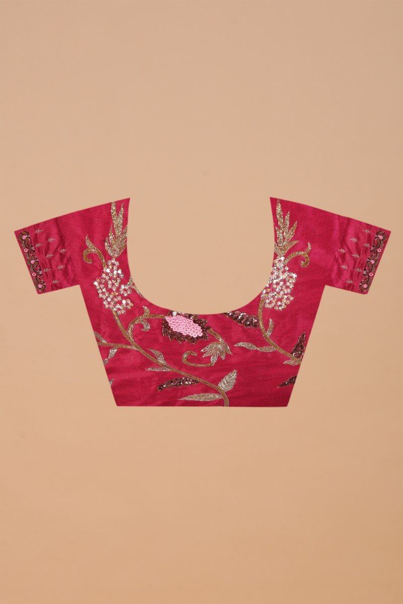 Traditional Wine Lehenga with Scalloped Dupatta