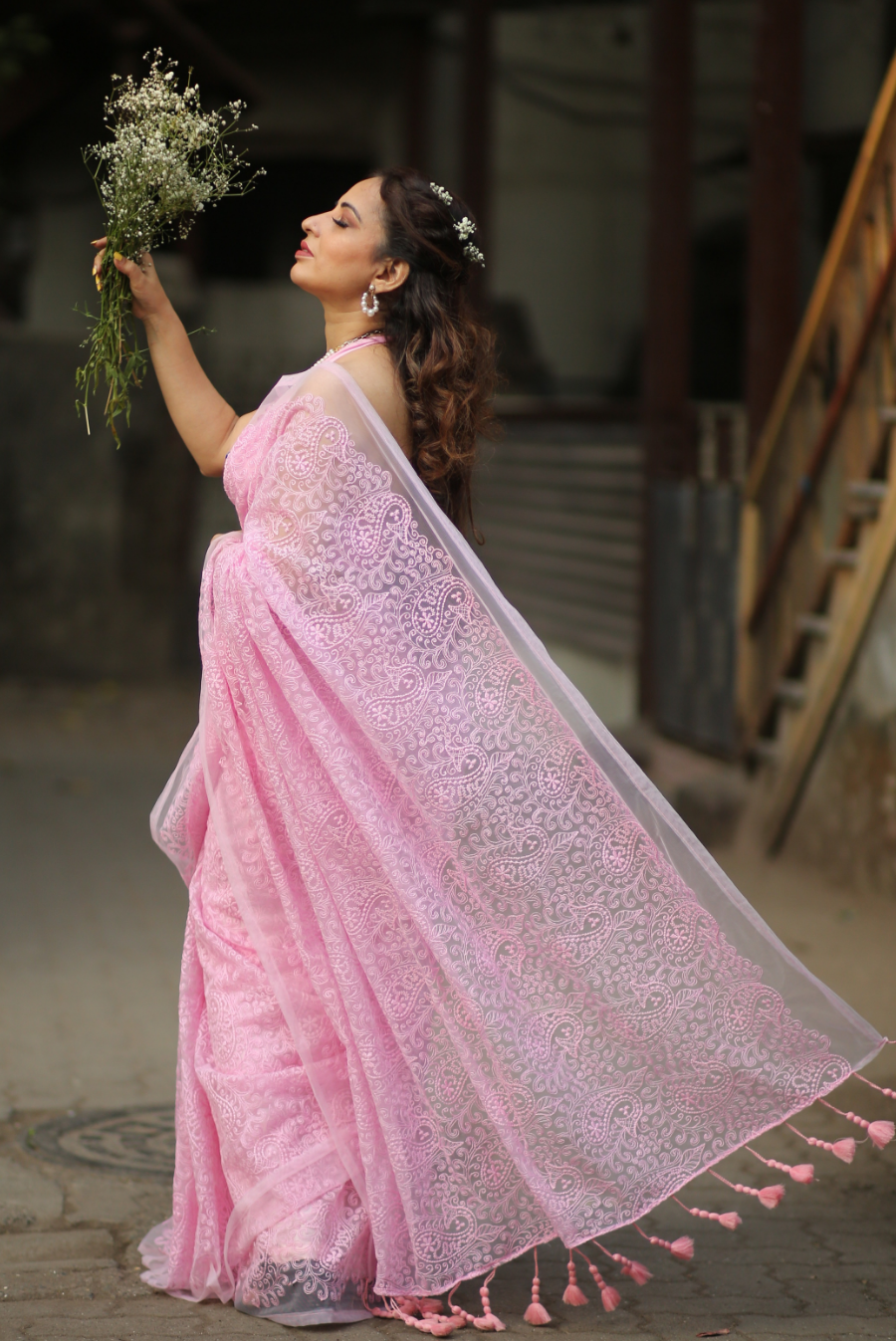 Fully Embroidered Net Saree Princess and her Elves (SAREE)