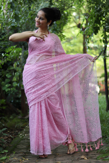 Fully Embroidered Net Saree Princess and her Elves (SAREE)