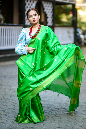 Embroidered Muga Silk Saree Saat Phere (SAREE)