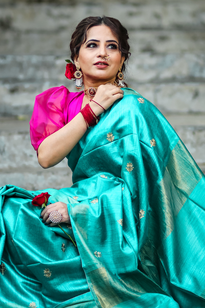 Embroidered Muga Silk Saree Aashirvaad (SAREE)