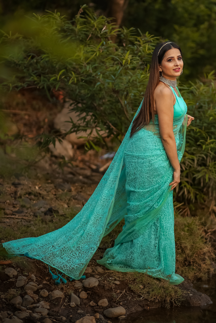 Fully Embroidered Net Saree The Fish-like Sea Princess (SAREE)