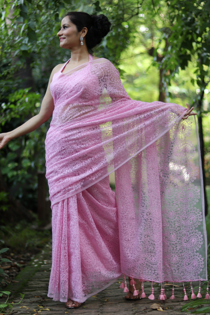 Fully Embroidered Net Saree Princess and her Elves (SAREE)