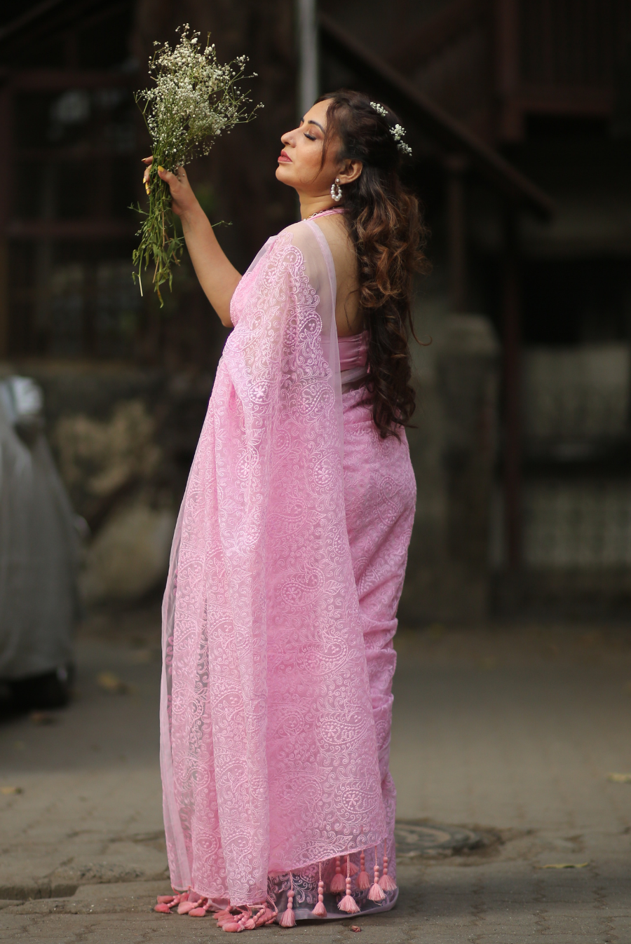 Fully Embroidered Net Saree Princess and her Elves (SAREE)