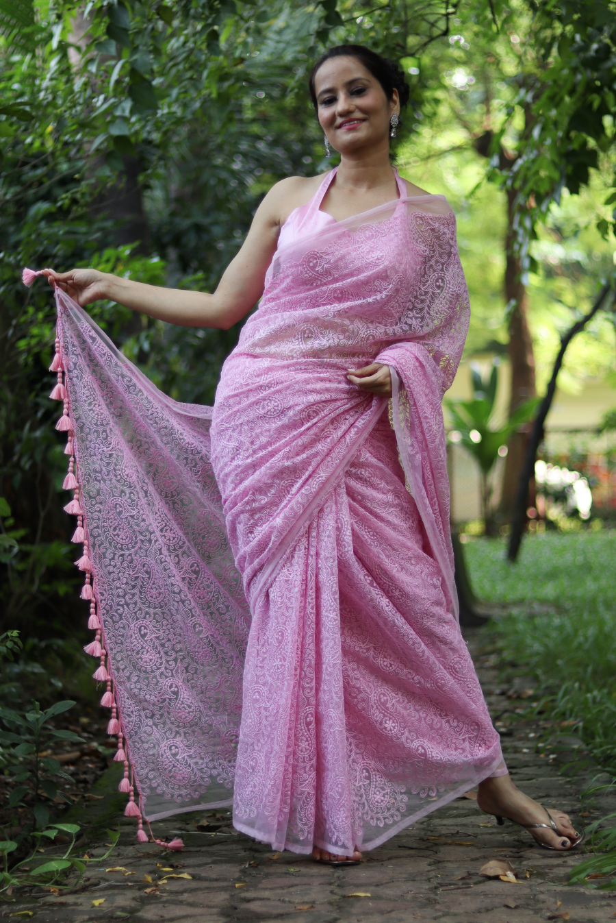 Fully Embroidered Net Saree Princess and her Elves (SAREE)