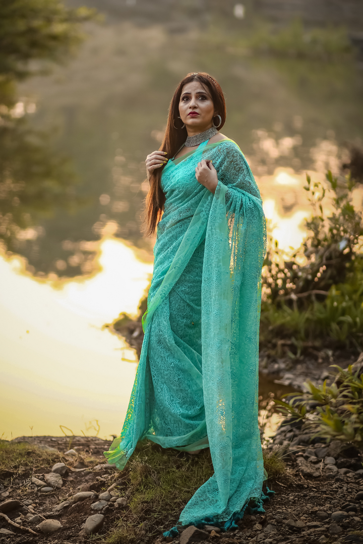 Fully Embroidered Net Saree The Fish-like Sea Princess (SAREE)