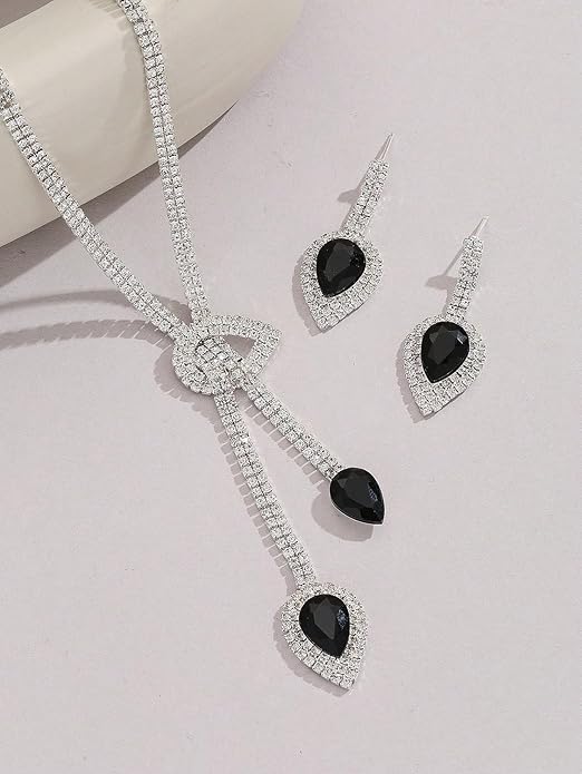 Stylish Fancy Sparkling Crystal Diamond Necklace Jewellery