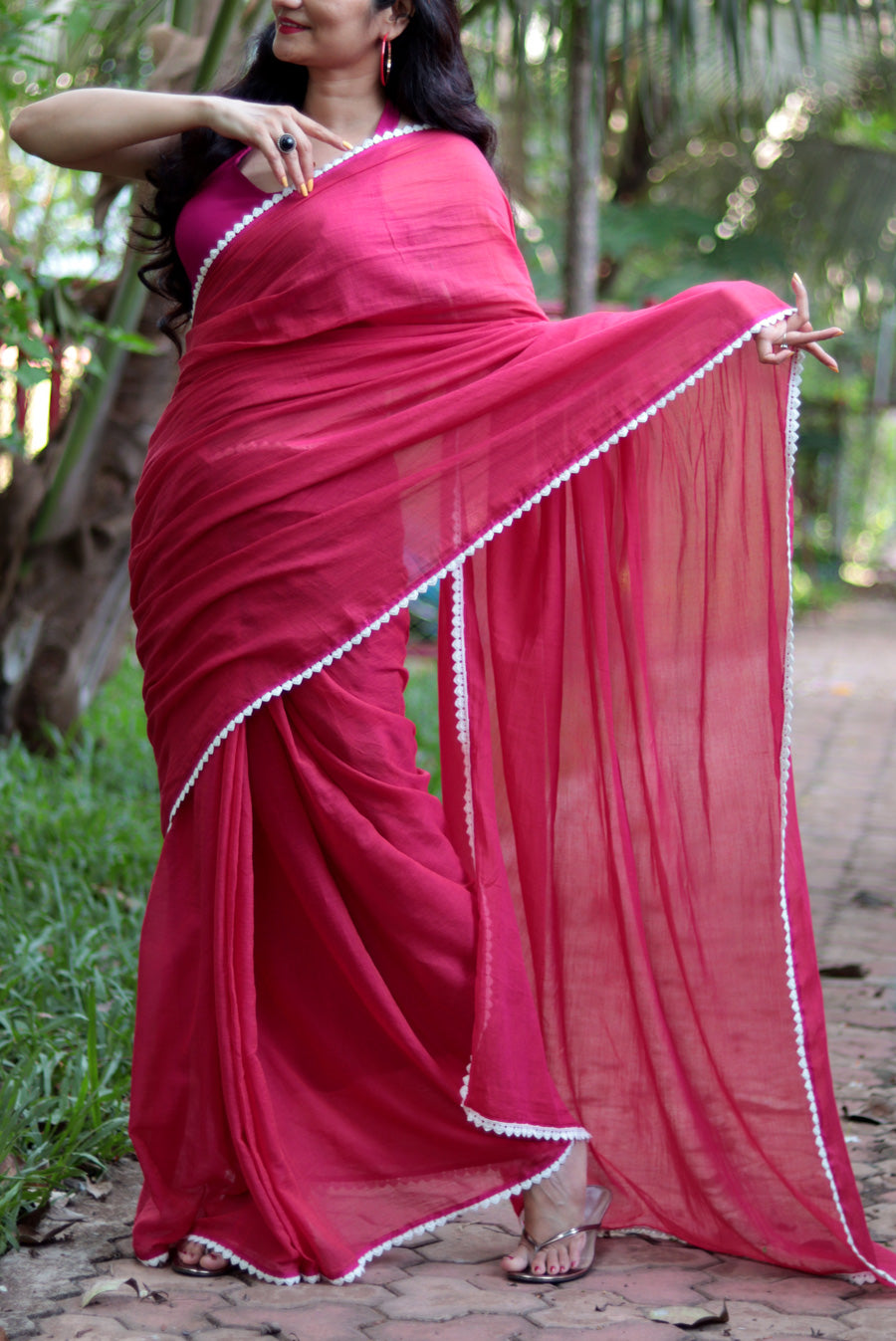 Mulmul Crochet Lace Saree Churake Dil Mera (SAREE)