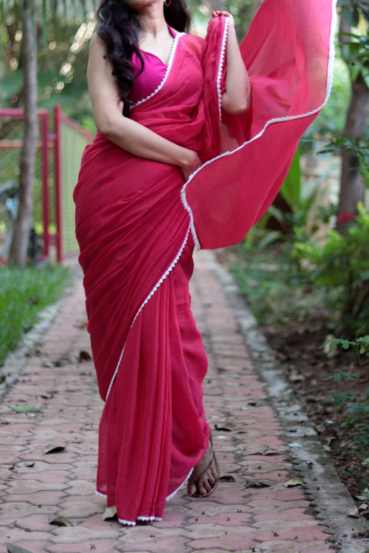 Mulmul Crochet Lace Saree Churake Dil Mera (SAREE)