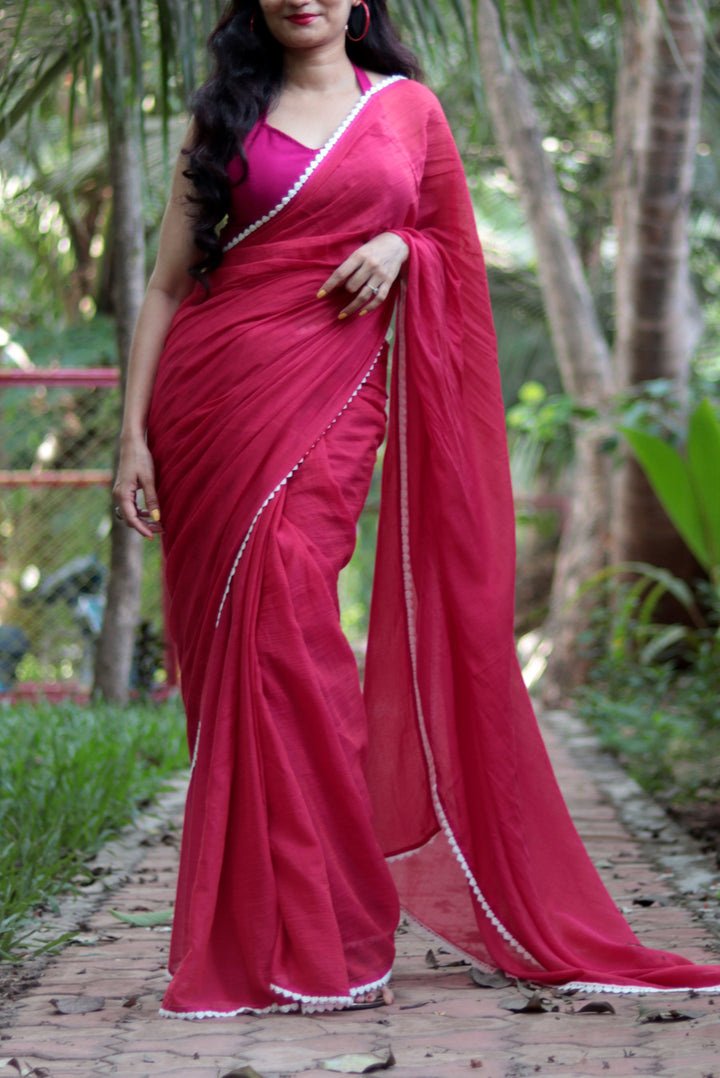 Mulmul Crochet Lace Saree Churake Dil Mera (SAREE)