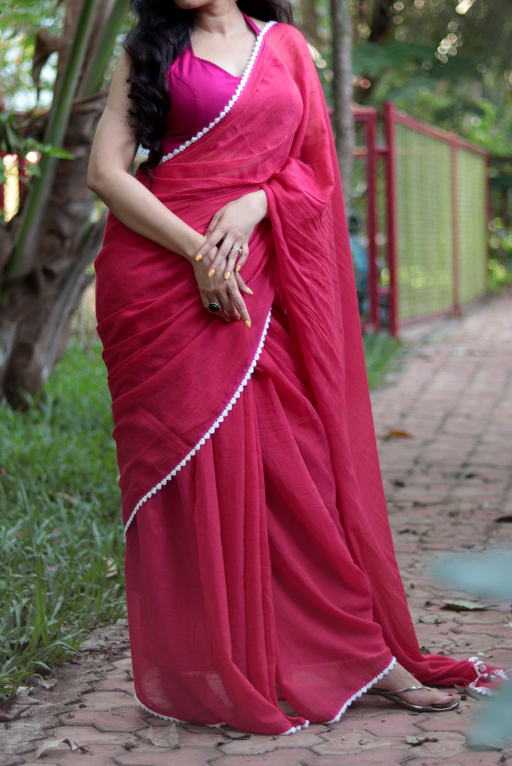 Mulmul Crochet Lace Saree Churake Dil Mera (SAREE)