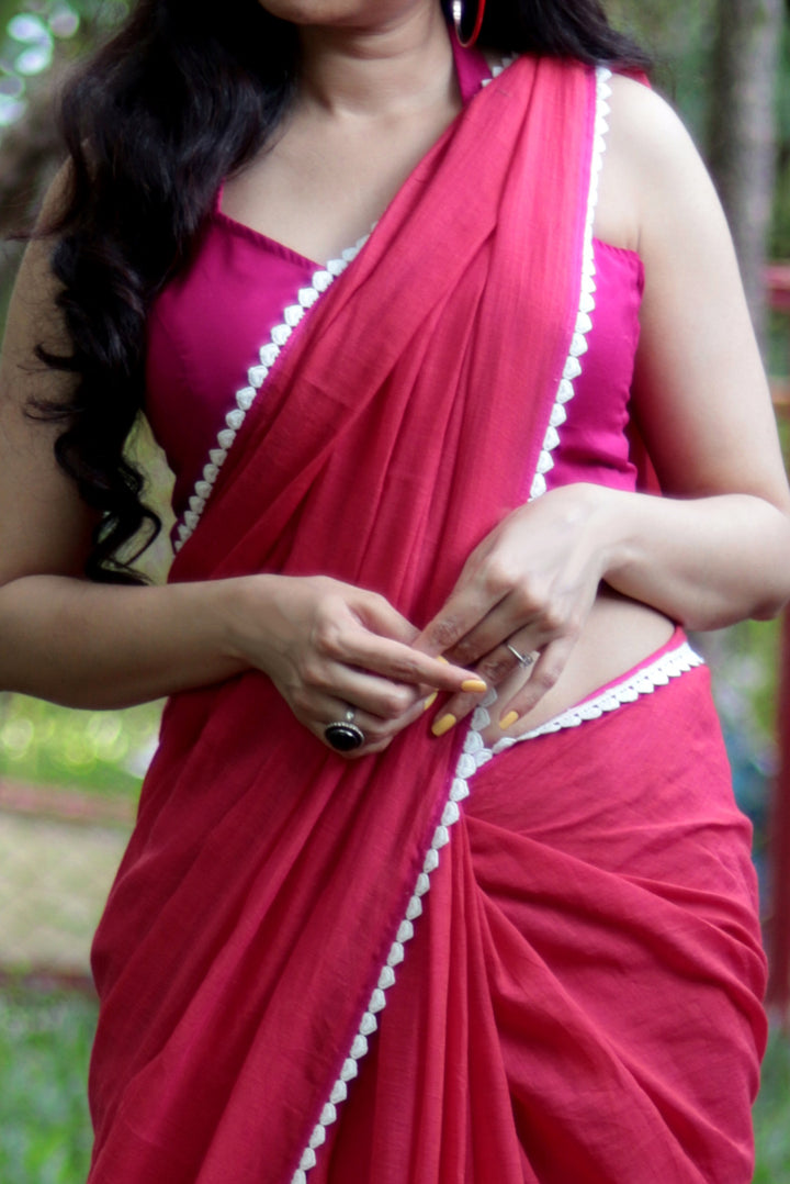 Mulmul Crochet Lace Saree Churake Dil Mera (SAREE)