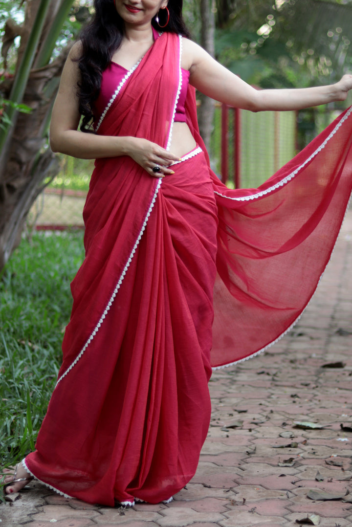 Mulmul Crochet Lace Saree Churake Dil Mera (SAREE)