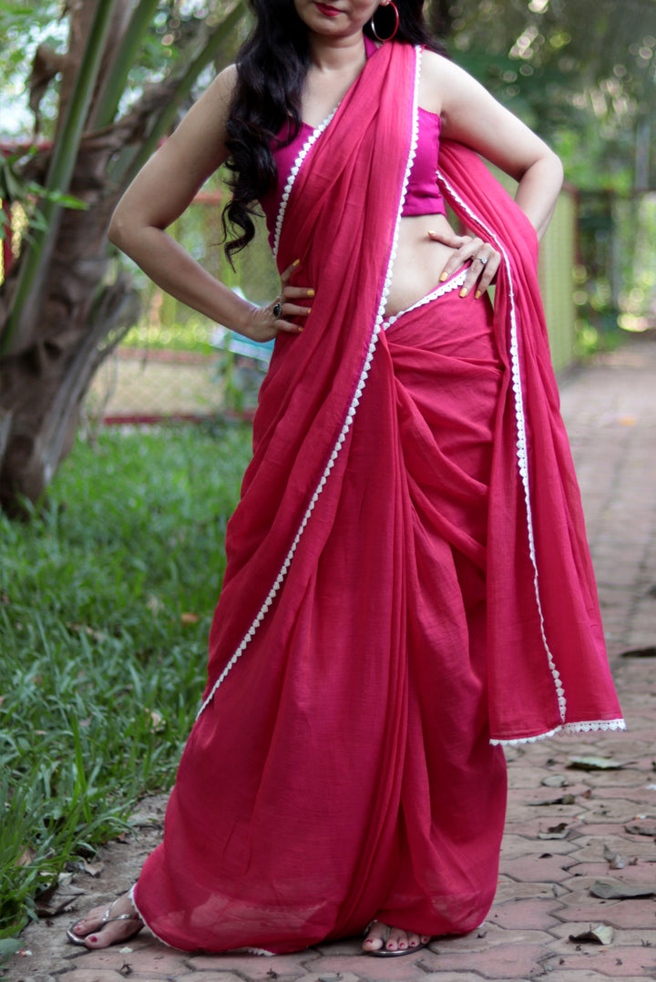 Mulmul Crochet Lace Saree Churake Dil Mera (SAREE)
