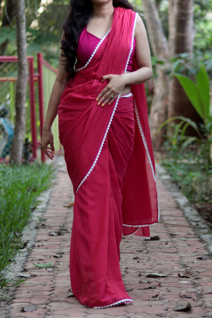 Mulmul Crochet Lace Saree Churake Dil Mera (SAREE)