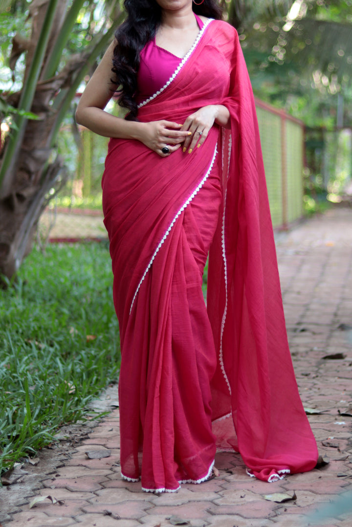 Mulmul Crochet Lace Saree Churake Dil Mera (SAREE)