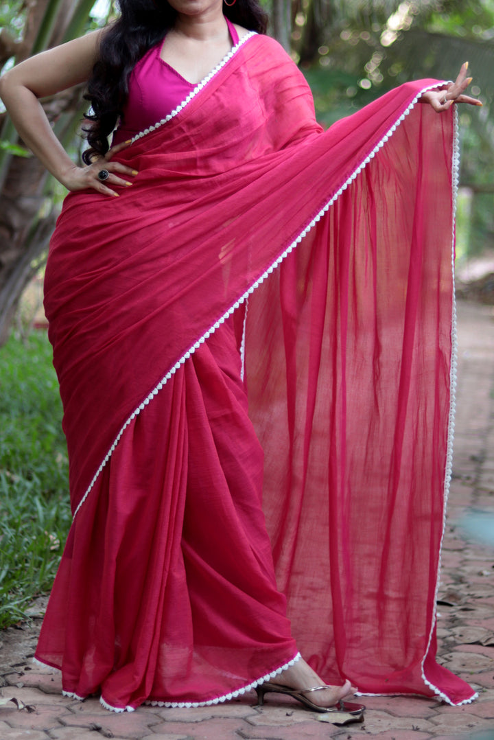 Mulmul Crochet Lace Saree Churake Dil Mera (SAREE)