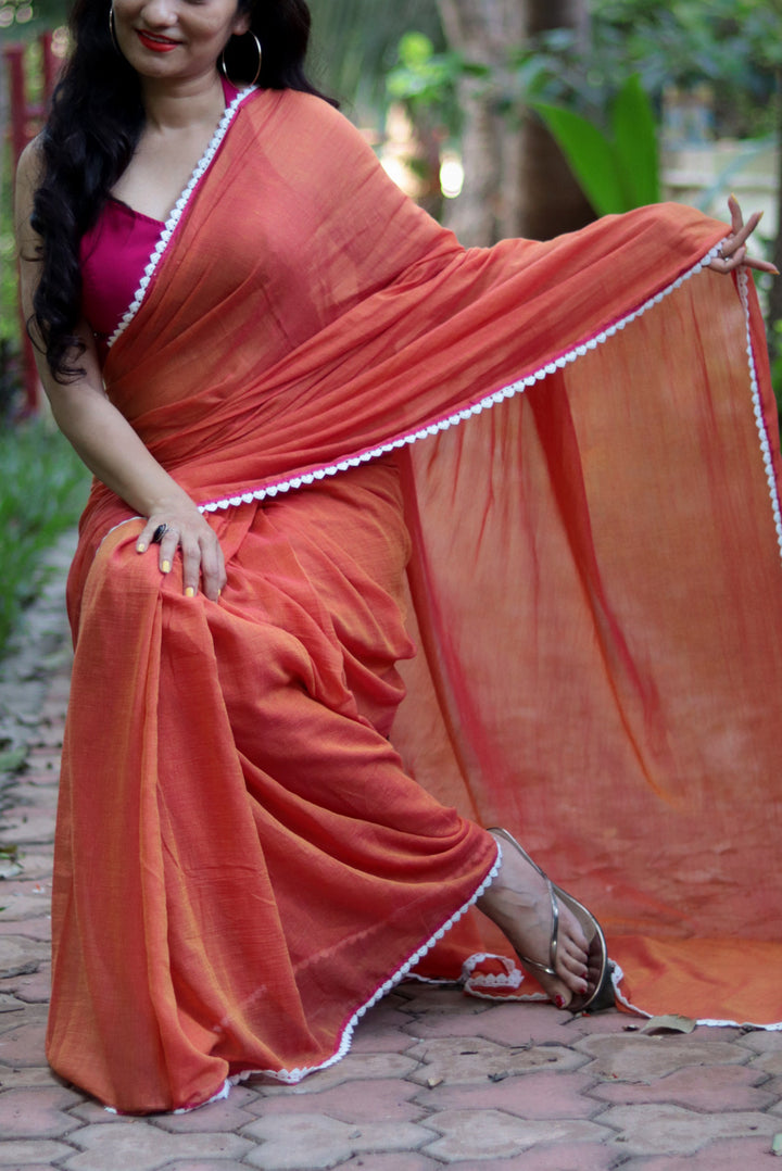 Mulmul Crochet Lace Saree Dil Deewana (SAREE)