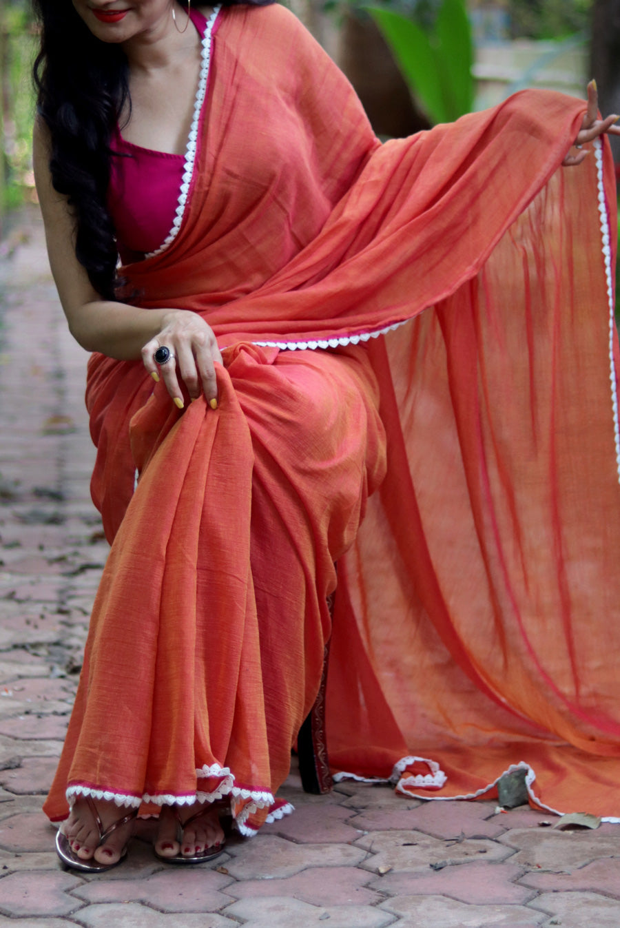 Mulmul Crochet Lace Saree Dil Deewana (SAREE)