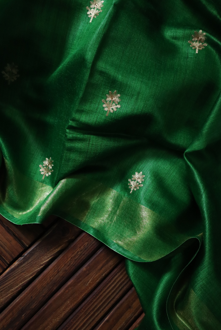 Embroidered Muga Silk Saree Saat Phere (SAREE)