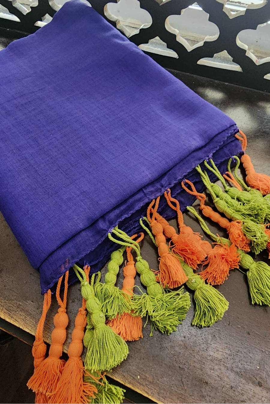 Finest Mulmul Tassel Saree Tiranga (SAREE)