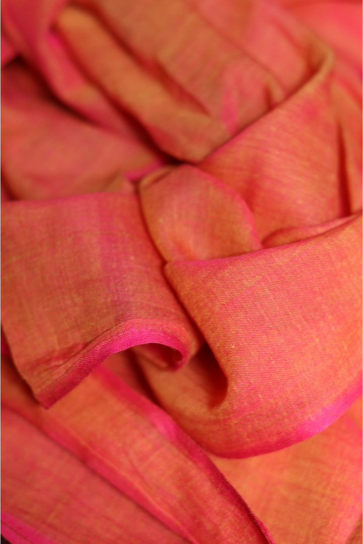 Mulmul Saree with Block Printed Tassels Sukhe Patton sa Narangi (SAREE)