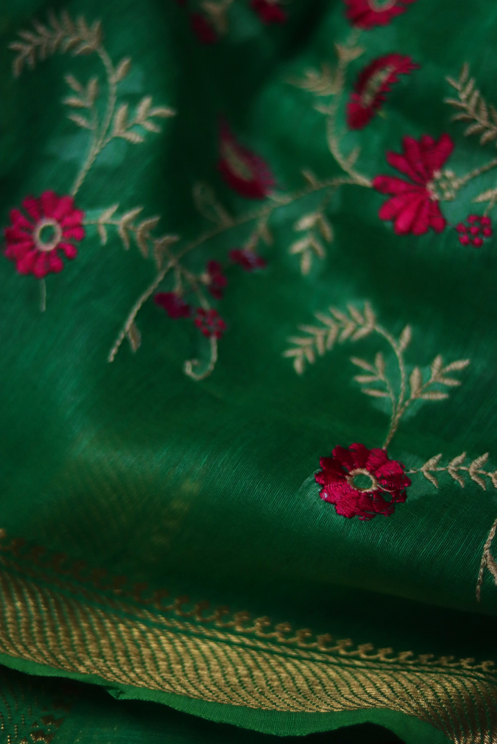 Embroidered Silk Linen Saree Ghazal (SAREE)