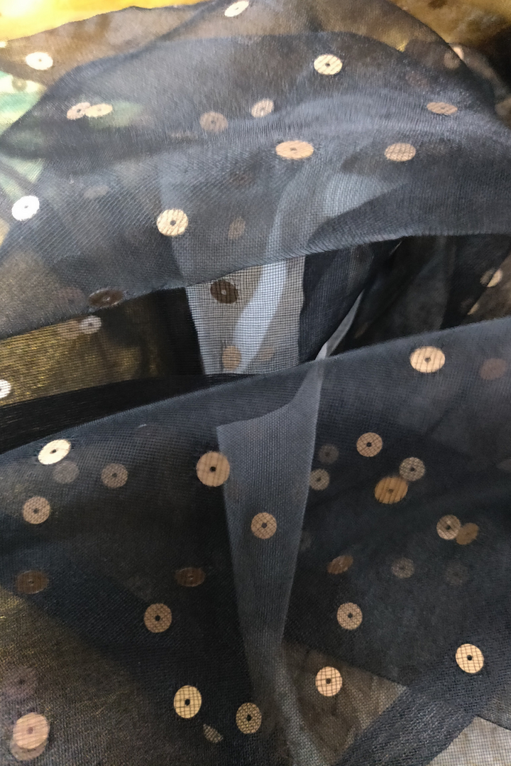 Muslin Silk Sequin Saree Taara Mandal (SAREE)