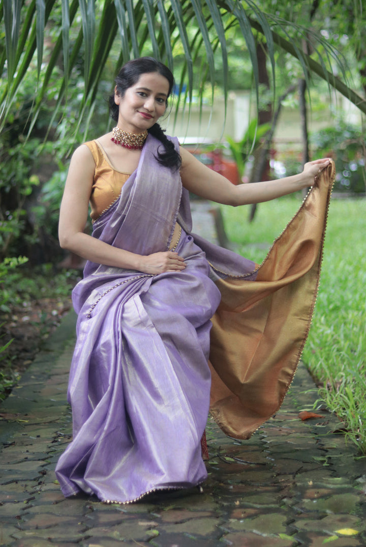 Zari Linen Gotta Lace Saree The Queen's Necklace (SAREE)