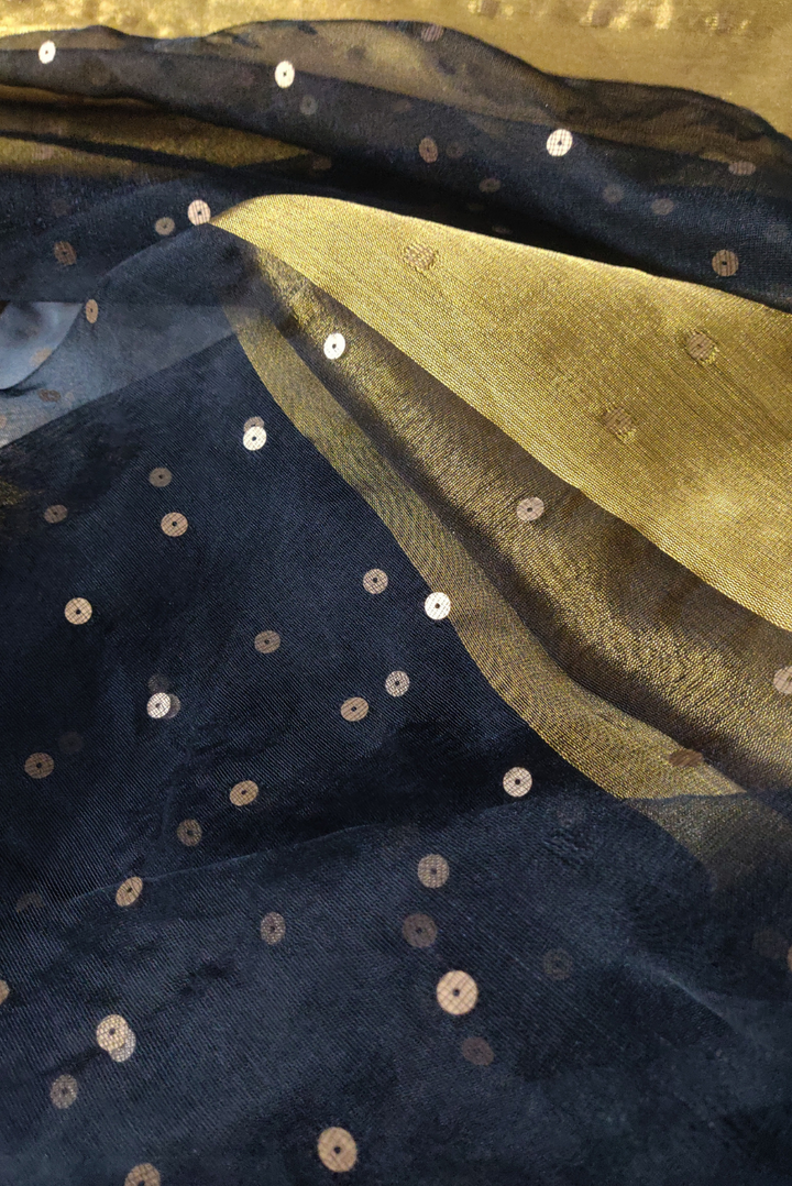 Muslin Silk Sequin Saree Taara Mandal (SAREE)