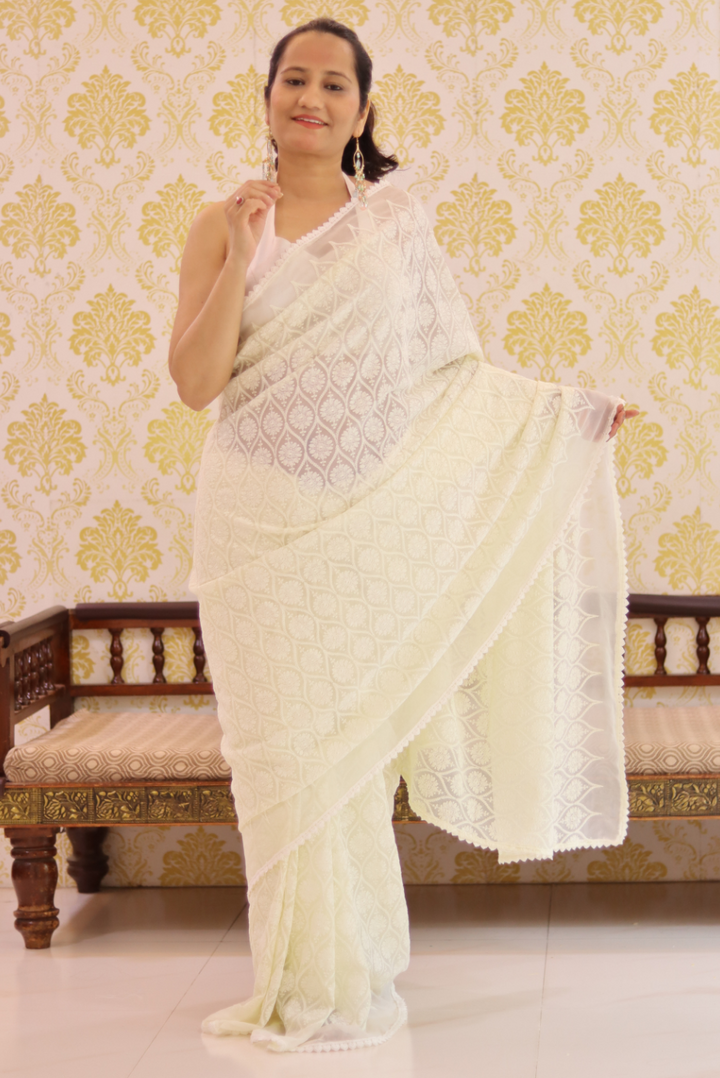 Chikankari Georgette Saree Hanseeka (SAREE)
