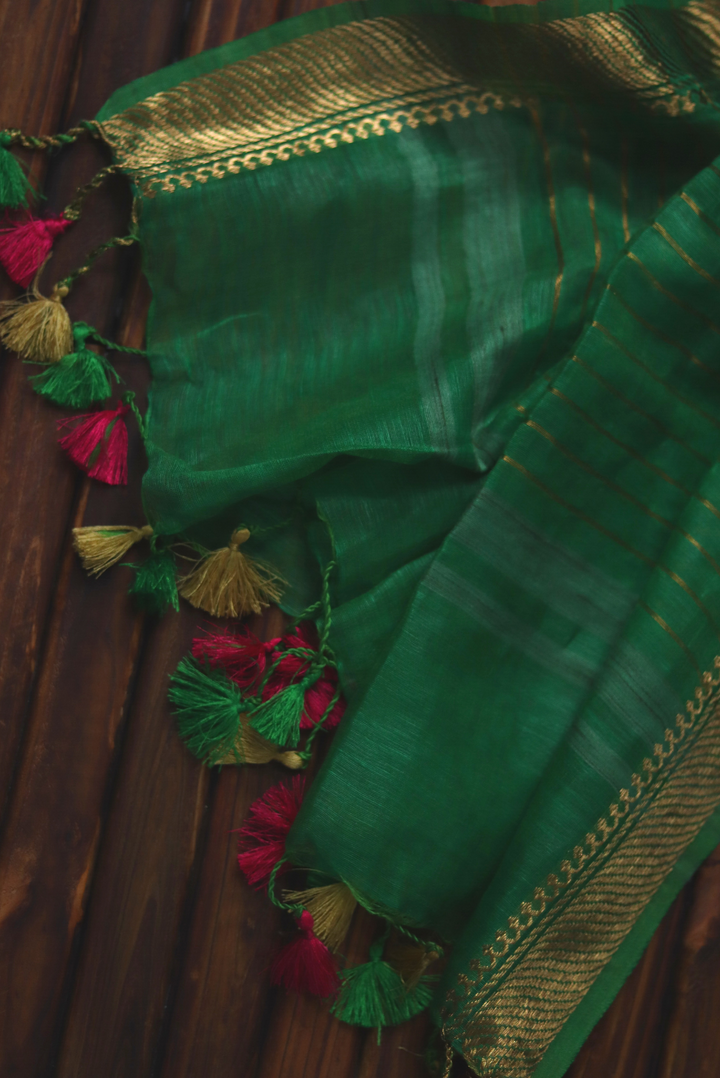 Embroidered Silk Linen Saree Ghazal (SAREE)